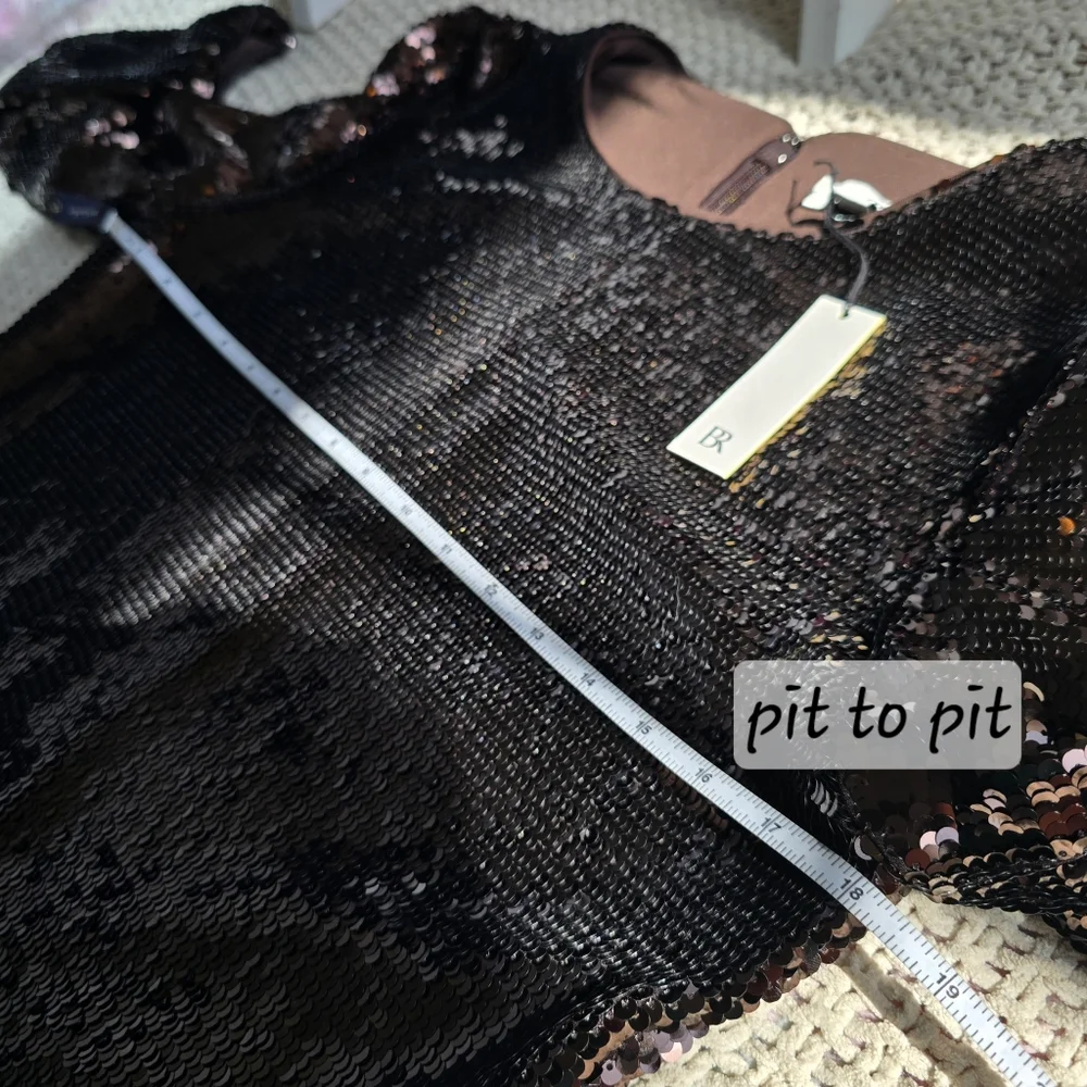 Banana Republic | Large | Chocolate Brown Stretch-Sequin Mini Dress - Picture 12 of 15